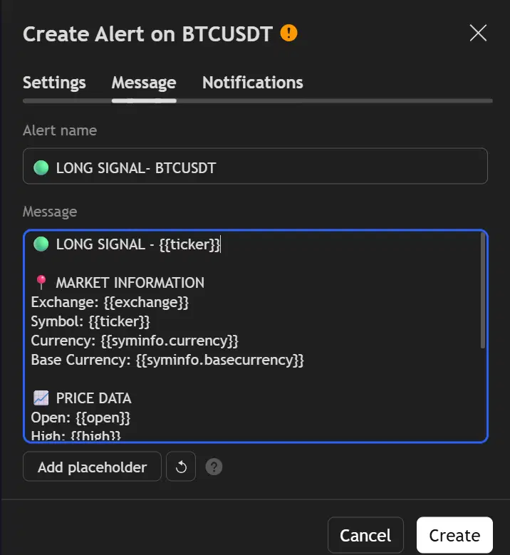 Alert Setup